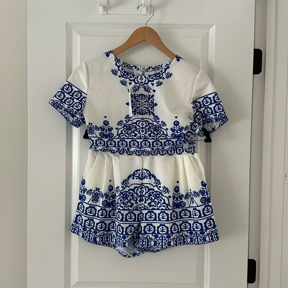Blue and White Matching Set